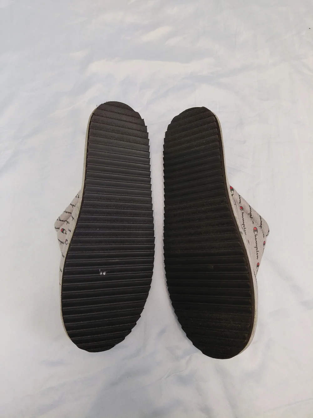 Champion Grey Logo Slip-On Slippers (Size 12)